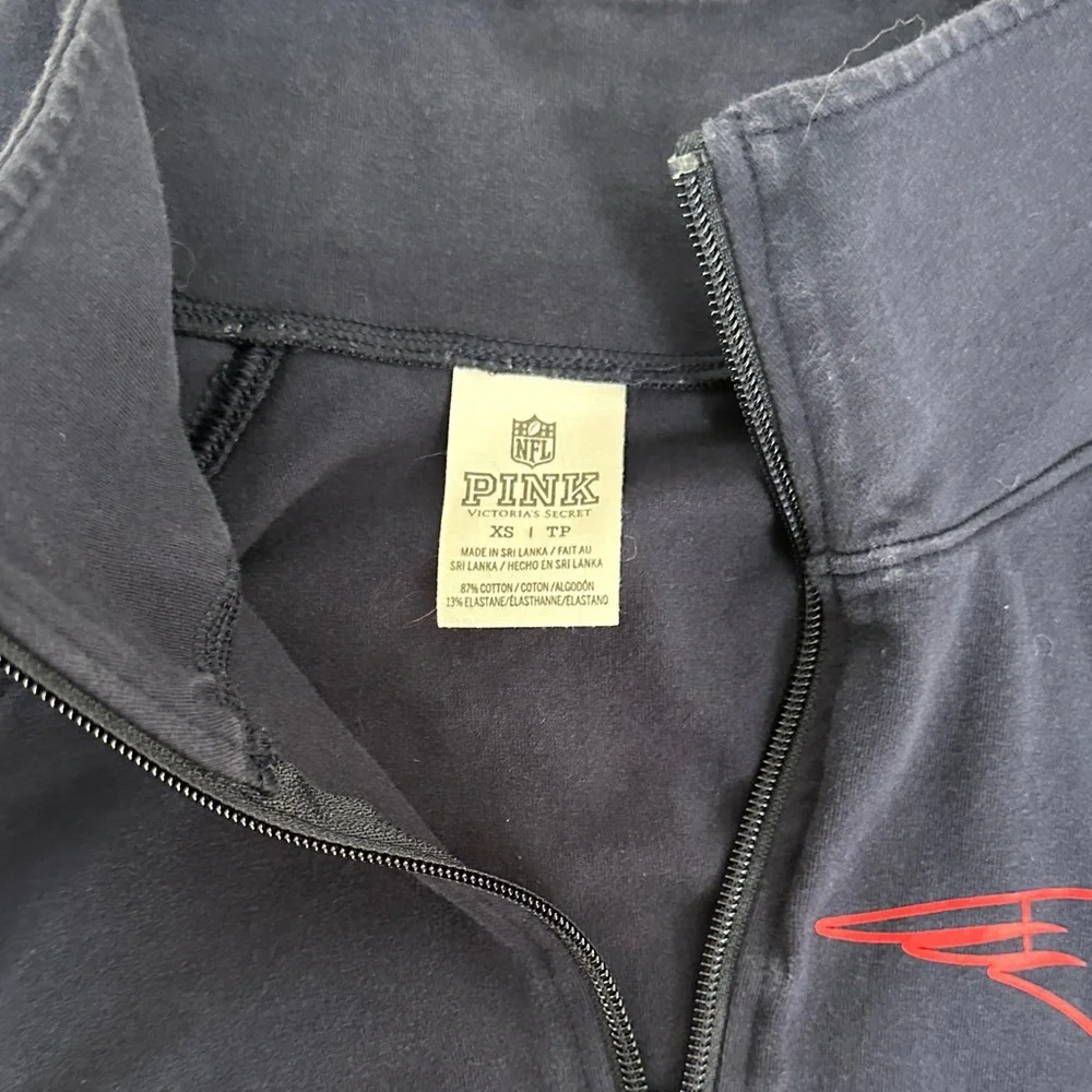 Pink NEW ENGLAND PATRIOTS Quarter-Zip Sweatshirt - Picture 5 of 7